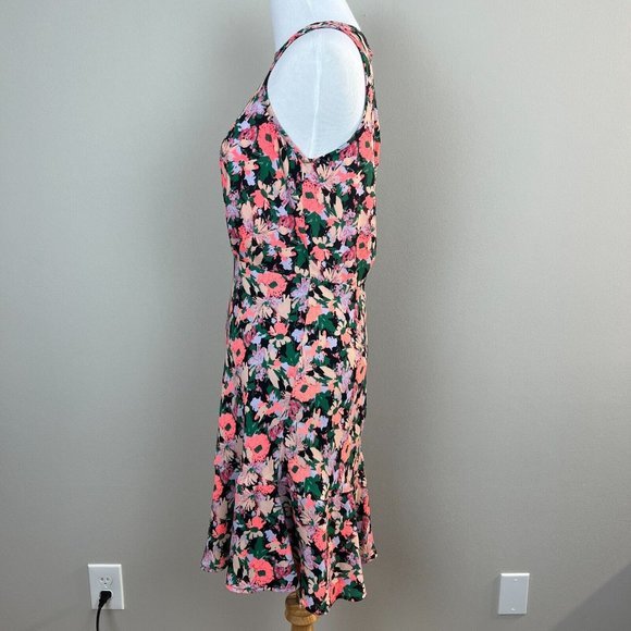 J Crew Mercantile Dress 2 Draped Waist Floral Multicolor A-Line Sleeveless - Picture 7 of 12